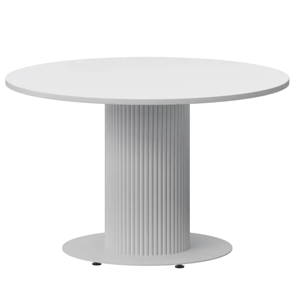 Стол нераздвижной Амур Обеденные столы в пластике Амур 1000 (Н-3822) Супер Белый/Белый муар