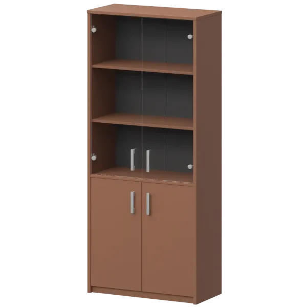 Шкаф комбинированный с прозрачным стеклом Арго А-310/А-стл310пр Терракота