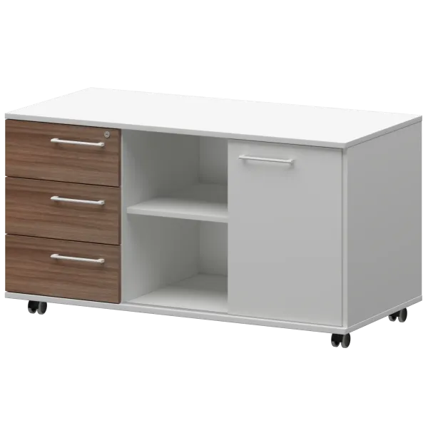 Креденция левая Кортез KZT-62L Темный шимо/Белый