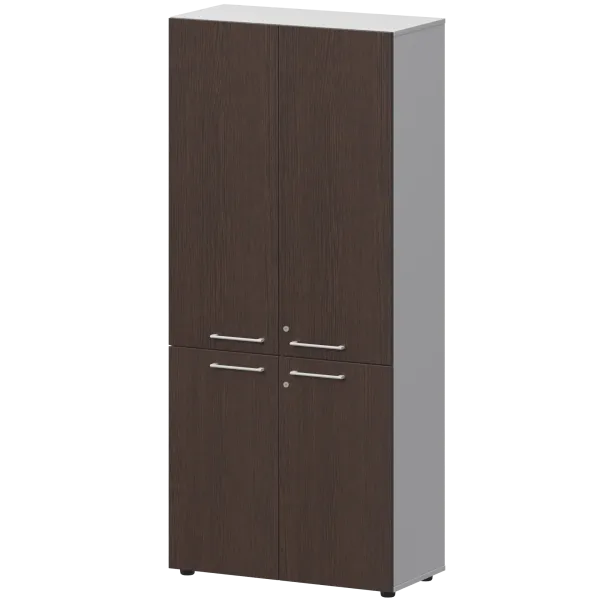 Шкаф высокий закрытый Кортез СМШ58.28F.38V(Б) Дуб венге/Белый