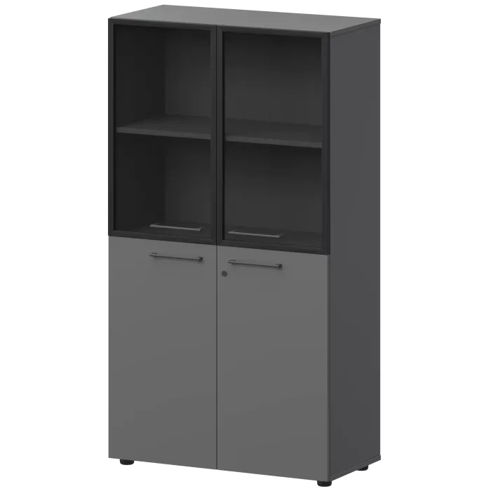 Шкаф высокий комб. Кортез СМШ48.28F.28RS Графит