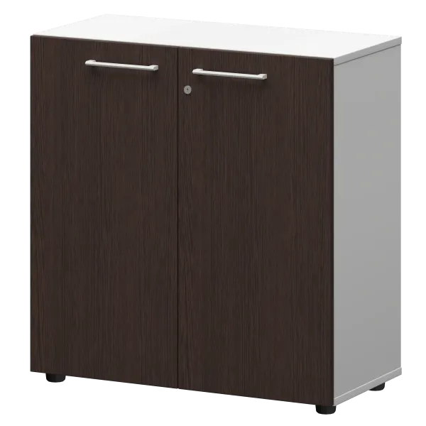Шкаф низкий закрытый Кортез СМШ28F(Б) Дуб венге/Белый