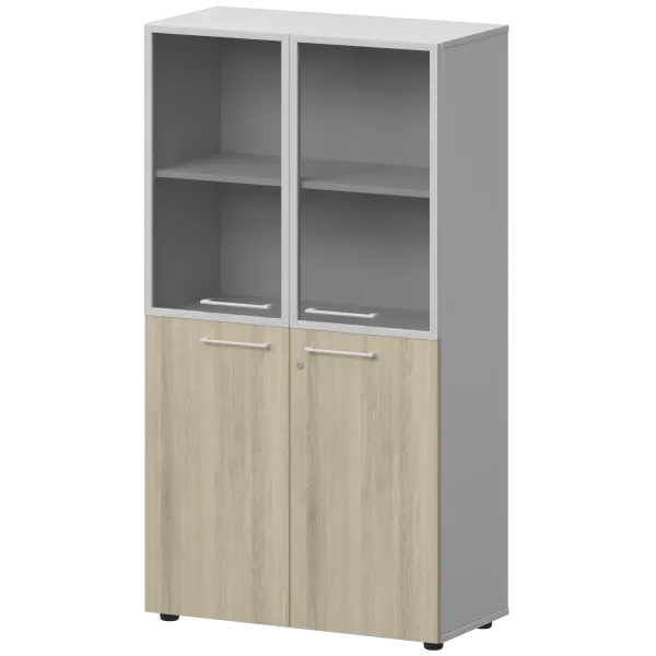 Шкаф высокий комб. Кортез СМШ48.28F.28RS(Б) Кронберг/Белый