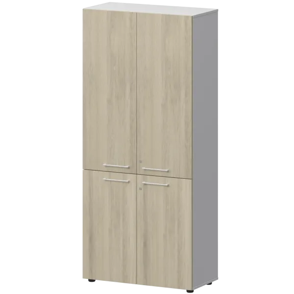 Шкаф высокий закрытый Кортез СМШ58.28F.38V(Б) Кронберг/Белый