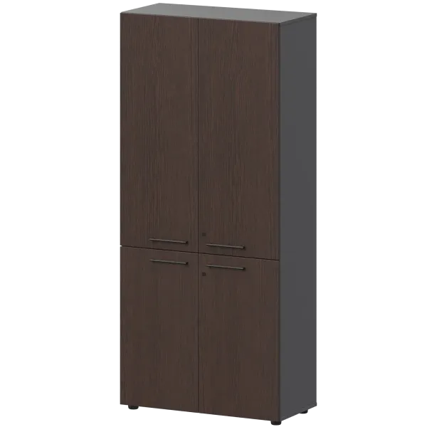 Шкаф высокий закрытый Кортез СМШ58.28F.38V(Ч) Дуб венге/Графит