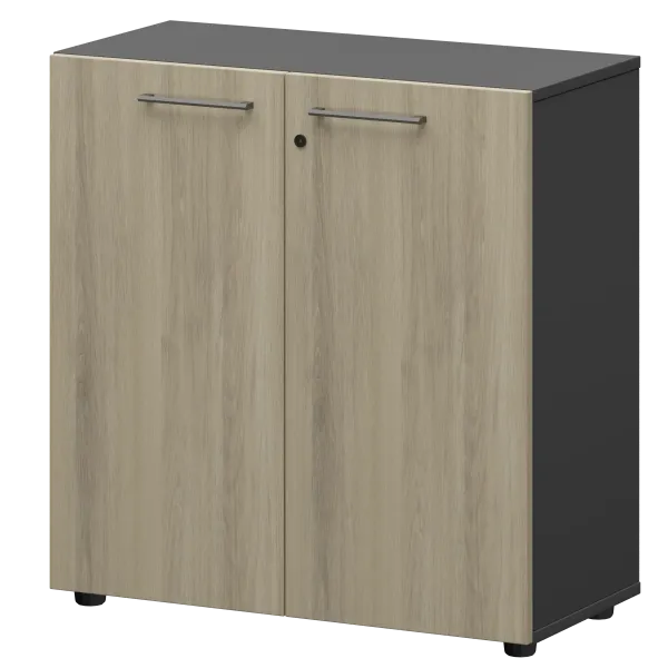 Шкаф низкий закрытый Кортез СМШ28F Кронберг/Графит