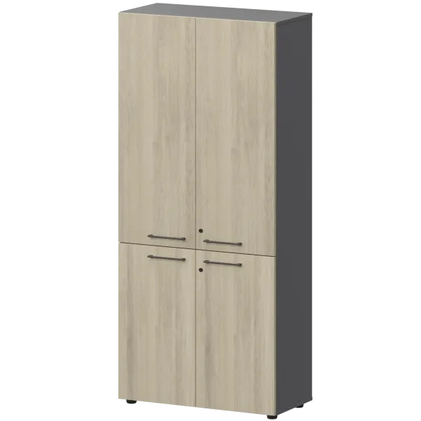 Шкаф высокий закрытый Кортез СМШ58.28F.38V(Ч) Кронберг/Графит
