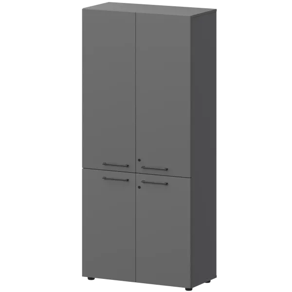 Шкаф высокий закрытый Кортез СМШ58.28F.38V(Ч) Графит