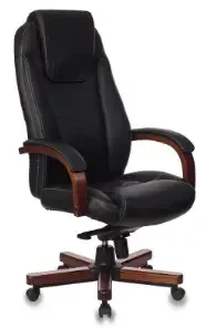 Кресло руководителя T-9923WALNUT/BLACK Бюрократ 1115302 Черный