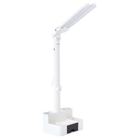 Настольная лампа / светильник беспроводная SONNEN PT-201, органайзер, USB, LED, 5 Вт, 3 режима, белый, 238781