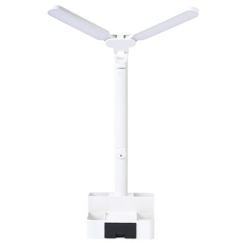 Настольная лампа / светильник беспроводная SONNEN PT-201, органайзер, USB, LED, 5 Вт, 3 режима, белый, 238781