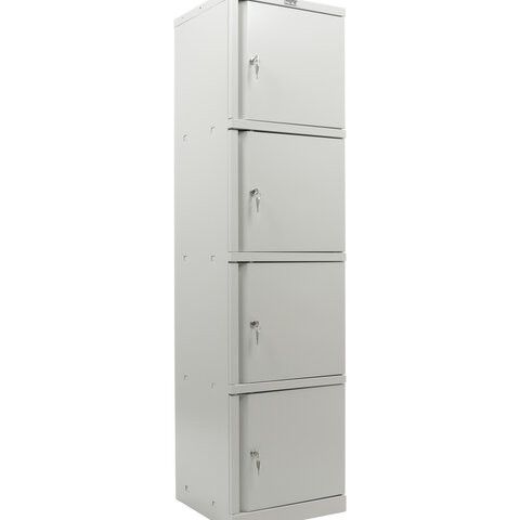 Шкаф металлический офисный ПРАКТИК "AM-1845/4", 1830х472х458 мм 4 отделения, 29 кг, разборный