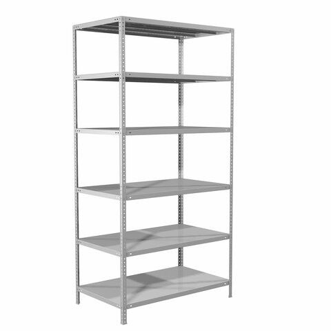Стеллаж металлический BRABIX "MS 220/50-6", 2200х1000х500 мм, 6 полок, 291375