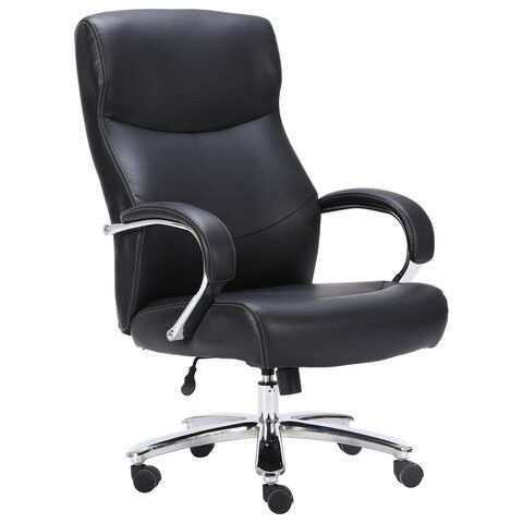 Кресло офисное BRABIX PREMIUM "Total HD-006", НАГРУЗКА до 180 кг, экокожа, хром, черное, 531933