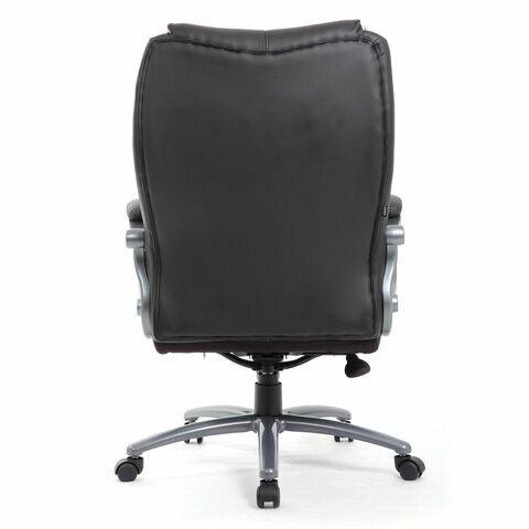 Кресло офисное BRABIX PREMIUM "Strong HD-009", НАГРУЗКА до 200 кг, экокожа черная, ткань серая, 531945
