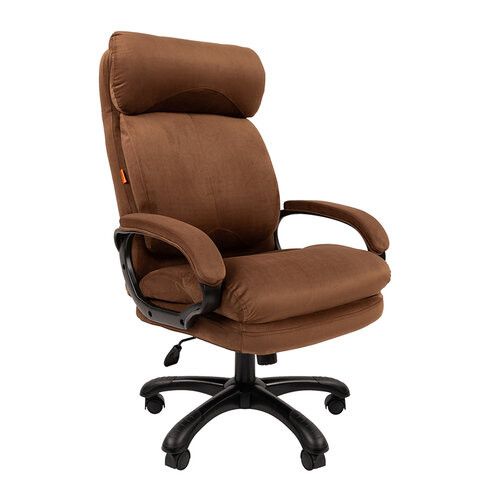 Кресло офисное Chairman СН 505, НАГРУЗКА до 150 кг, велюр, коричневое, 7127987
