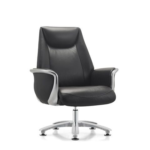 Кресло HAWASAN PREMIUM "EX-801", до 200 кг, алюминий, экокожа, черное, 533235