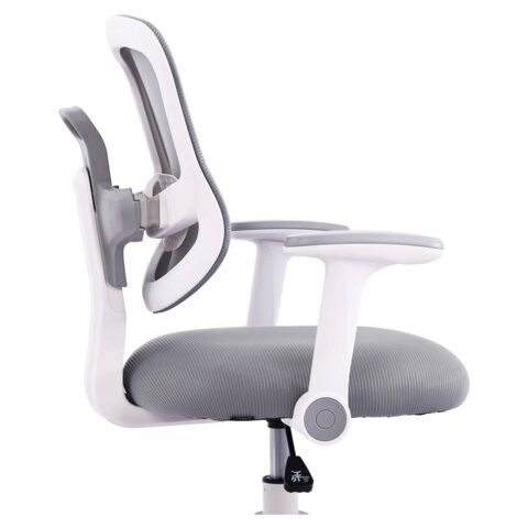 Кресло детское с подставкой для ног BRABIX KIDS "MG-215", сетка/ткань TW, серое, 533313