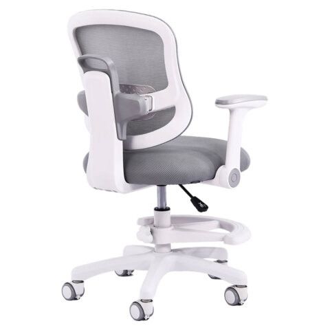 Кресло детское с подставкой для ног BRABIX KIDS "MG-215", сетка/ткань TW, серое, 533313