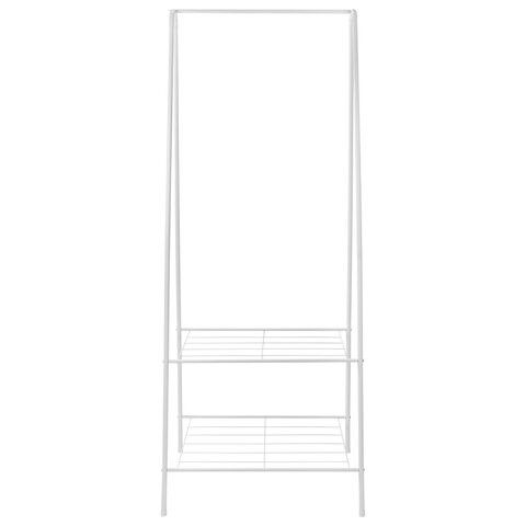 Вешалка для плечиков BOOMHOUSE (БУМХАУС) GR-004 (В1530xШ600xГ360 мм), 2 полки, металл, белая, 701440